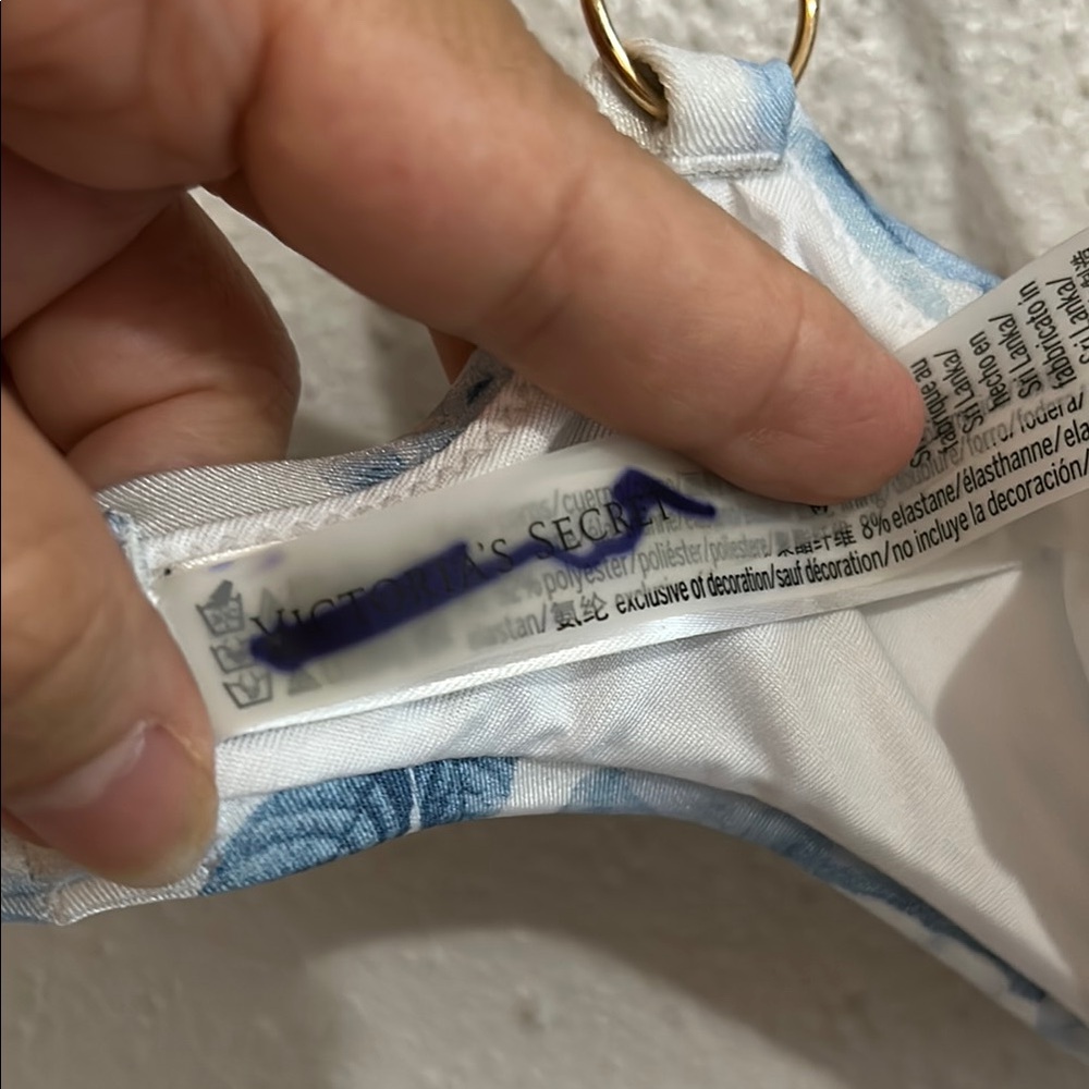Victoria Secret Swimming Top Floral Blue and White 32DDD - Picture 9 of 11